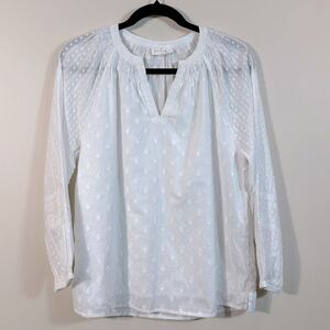 Gen Happy Whitesand White Partially Lined Signature Blouse Summer Women Size XS